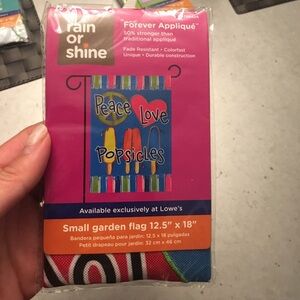 Small peace love popsicles flag